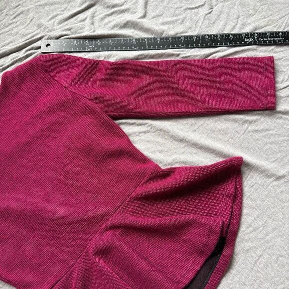 Sz Small Dolce Vita Pink Purple Peplum Beaded Quarter Sleeve Knit Blouse - Picture 7 of 7
